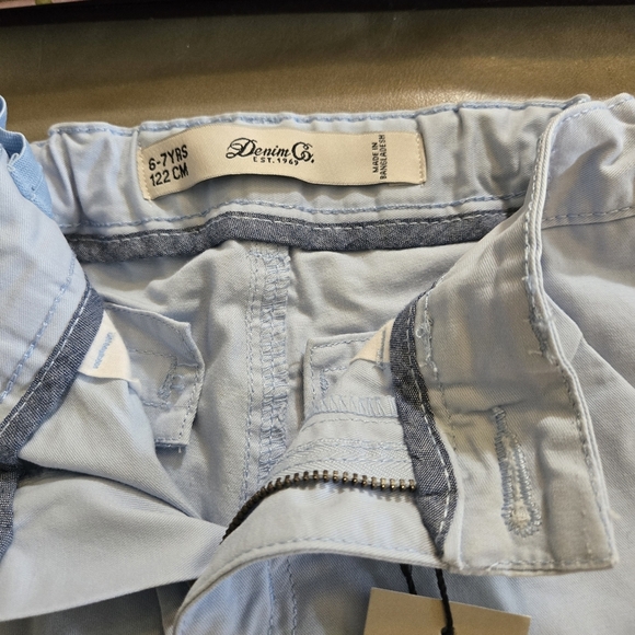 Denim&Co Soft Blue Boys Summer  Pants With Back Pockts and Waist Adjustment - Picture 6 of 6